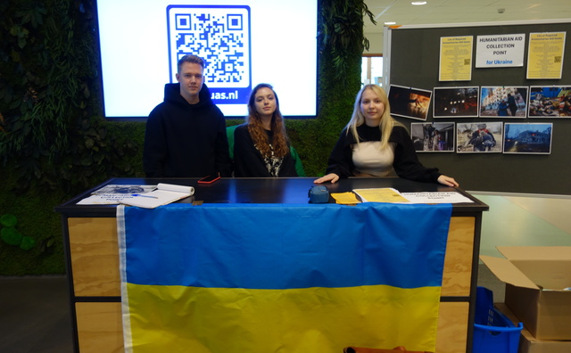 Oekraïense HvA-studenten zamelen hulpmiddelen in voor hun landgenoten